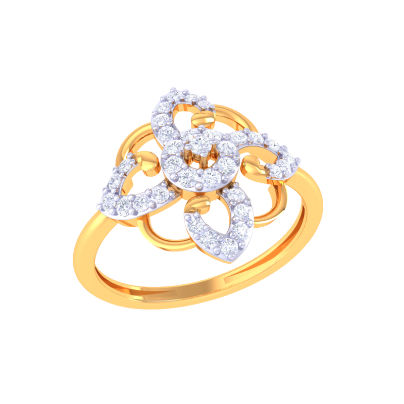 Printable 3D jewelry model of Lady diamond ring 3D मॉडल .c4d .max .obj .3ds .fbx .stl .blend