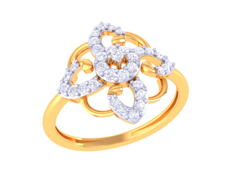 Printable 3D jewelry model of Lady diamond ring 3D Model