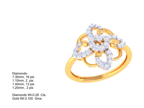 Printable 3D jewelry model of Lady diamond ring 3D मॉडल