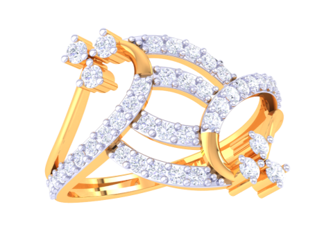 Printable 3D jewelry model of Lady diamond ring Modèle 3D