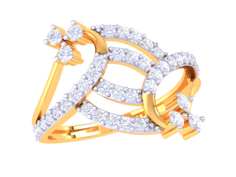 Printable 3D jewelry model of Lady diamond ring 3D Model