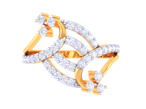 Printable 3D jewelry model of Lady diamond ring Modelo 3D