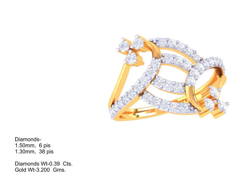 Printable 3D jewelry model of Lady diamond ring Modelo 3D