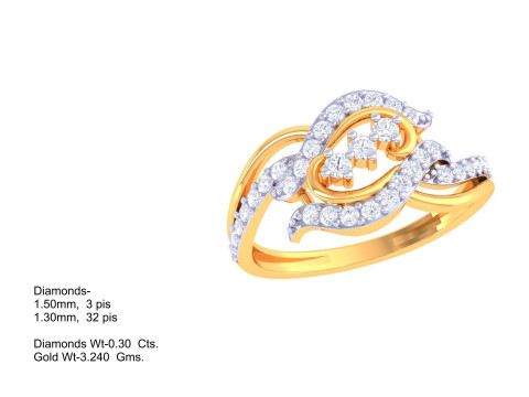 Printable 3D jewelry model of Lady diamond ring 3Dモデル