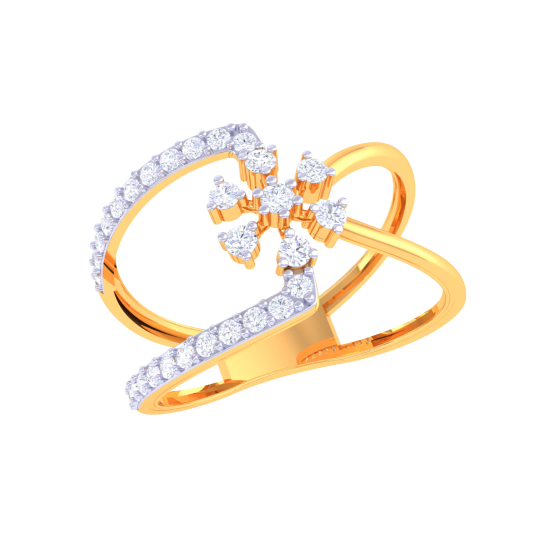 Printable 3D jewelry model of Lady diamond ring 3D Model .c4d .max .obj .3ds .fbx .stl .blend