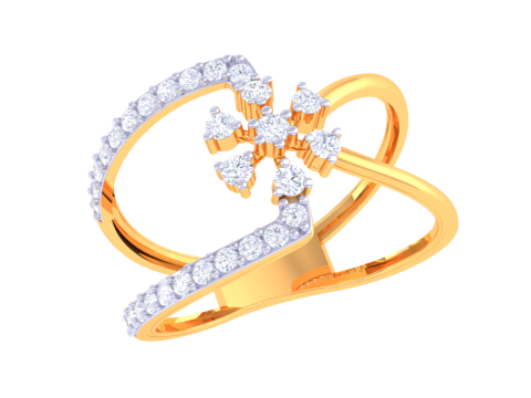 Printable 3D jewelry model of Lady diamond ring 3D 모델