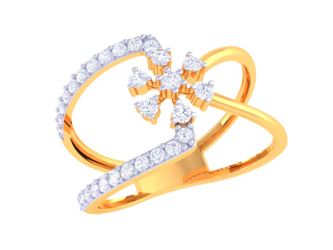 Printable 3D jewelry model of Lady diamond ring 3D Model