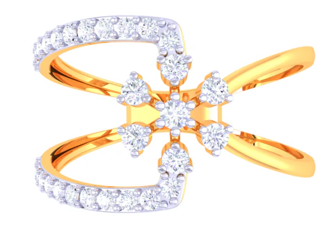 Printable 3D jewelry model of Lady diamond ring 3D Model