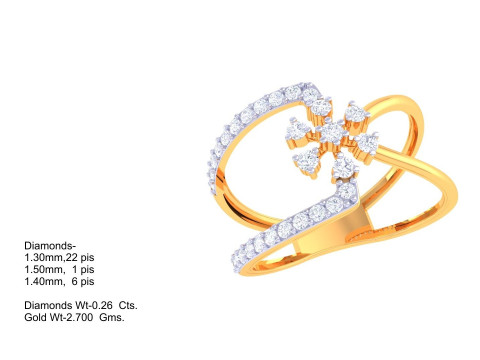 Printable 3D jewelry model of Lady diamond ring Model 3D