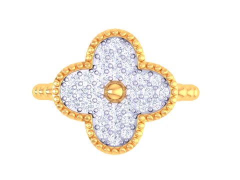 Printable 3D jewelry model of Lady diamond ring 3D Model
