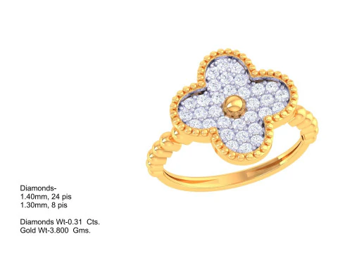 Printable 3D jewelry model of Lady diamond ring 3D Model