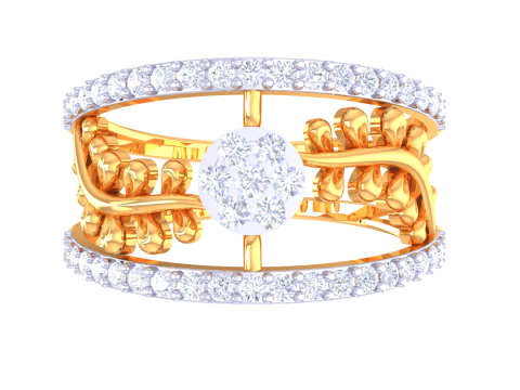 Printable 3D jewelry model of Lady diamond ring Model 3D