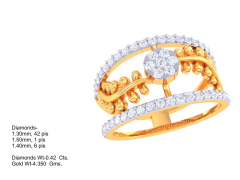 Printable 3D jewelry model of Lady diamond ring 3D Model