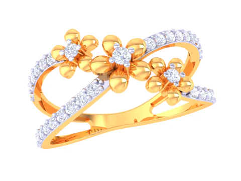 Model biżuterii 3D do druku z diamentowym pierścionkiem Lady Model 3D