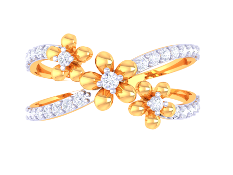 Printable 3D jewelry model of Lady diamond ring Modelo 3D