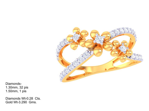 Printable 3D jewelry model of Lady diamond ring Modelo 3D