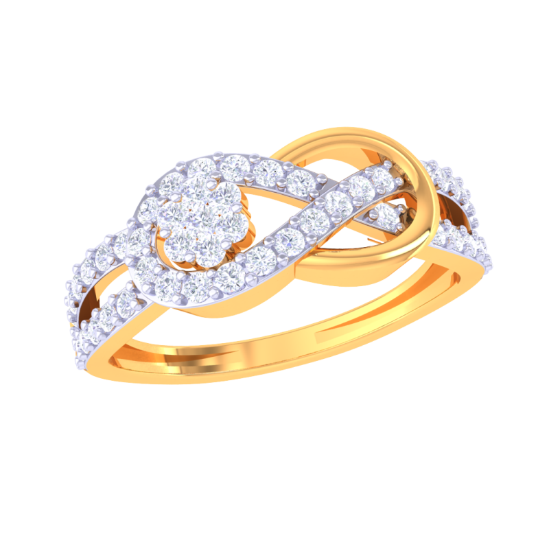 Printable 3D jewelry model of Lady diamond ring 3D Model .c4d .max .obj .3ds .fbx .stl .blend
