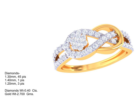 Printable 3D jewelry model of Lady diamond ring 3D Model