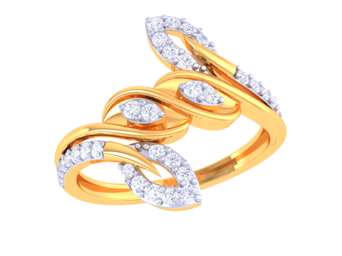 Printable 3D jewelry model of Lady diamond ring Modello 3D