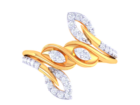 Printable 3D jewelry model of Lady diamond ring 3D Model