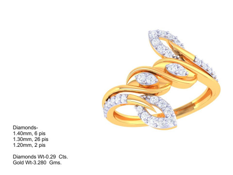 Printable 3D jewelry model of Lady diamond ring Model 3D