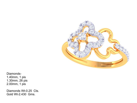 Printable 3D jewelry model of Lady diamond ring 3D Model