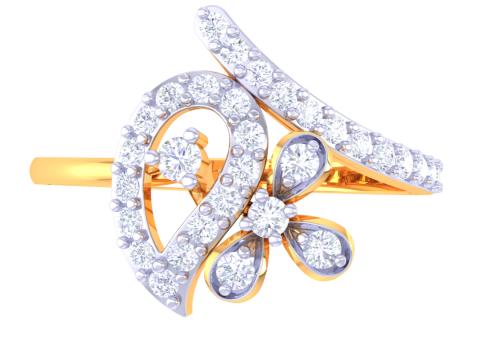 Printable 3D jewelry model of Lady diamond ring Modelo 3D