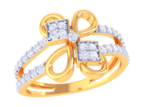 Printable 3D jewelry model of Lady diamond ring 3D Model