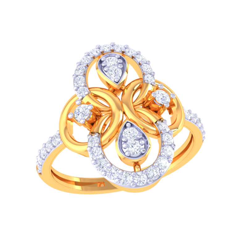 Printable 3D jewelry model of Lady diamond ring Modello 3D .c4d .max .obj .3ds .fbx .stl .blend 