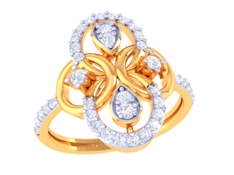 Printable 3D jewelry model of Lady diamond ring Model 3D