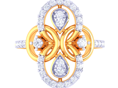 Printable 3D jewelry model of Lady diamond ring Modello 3D