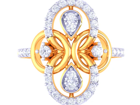 Printable 3D jewelry model of Lady diamond ring 3D Model