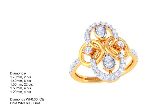 Printable 3D jewelry model of Lady diamond ring Modello 3D