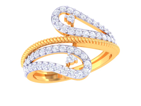 Printable 3D jewelry model of Lady diamond ring 3D Model