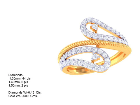 Printable 3D jewelry model of Lady diamond ring 3D Model