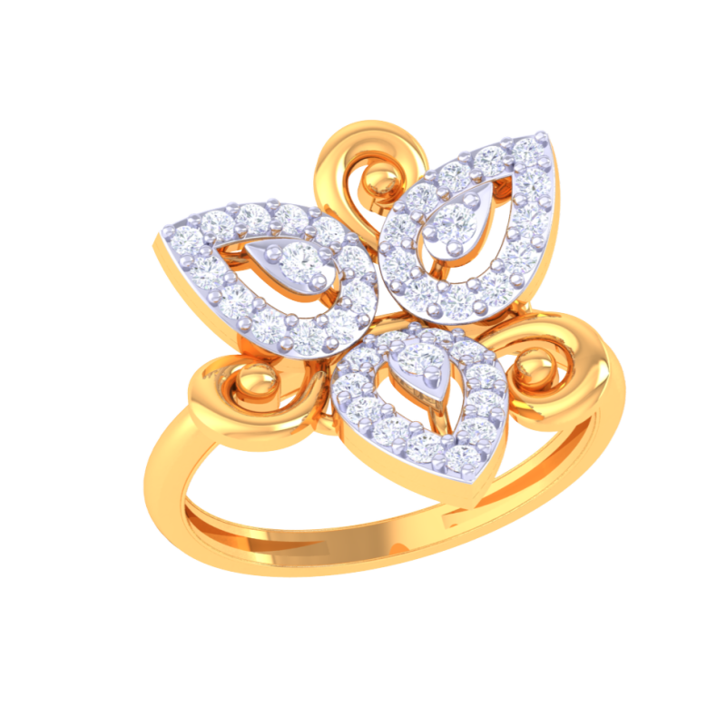 Printable 3D jewelry model of Lady diamond ring 3D 模型 .c4d .max .obj .3ds .fbx .stl .blend