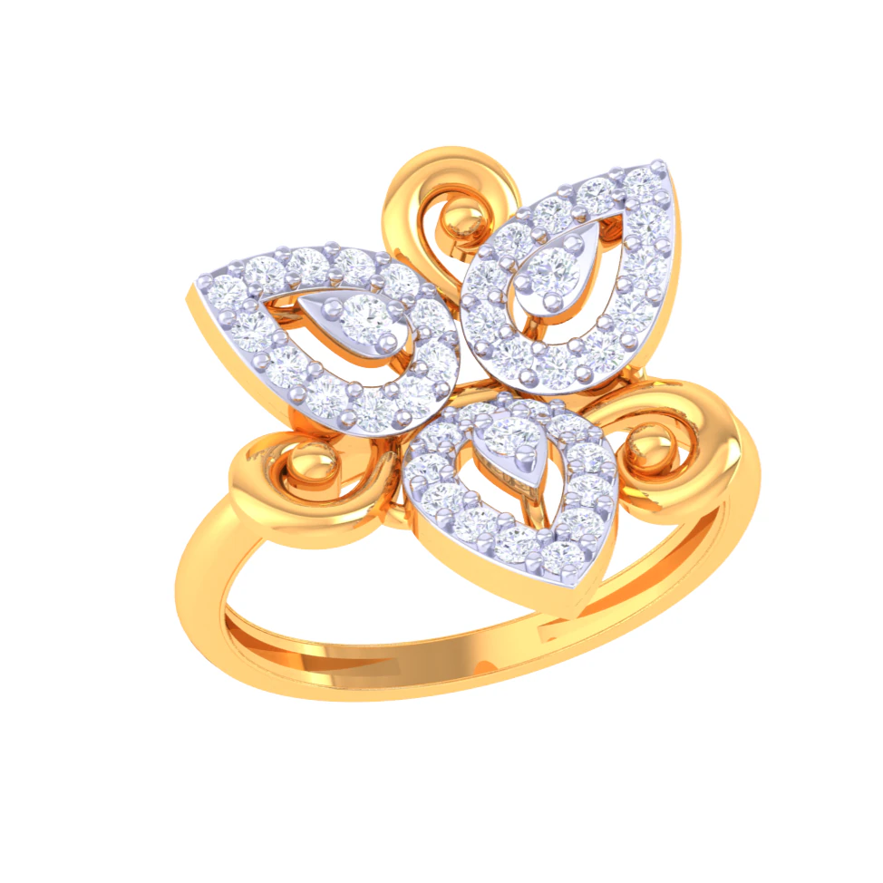 Printable 3D jewelry model of Lady diamond ring 3D Model .c4d .max .obj .3ds .fbx .stl .blend 
