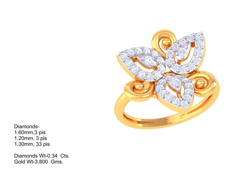Printable 3D jewelry model of Lady diamond ring 3D 模型