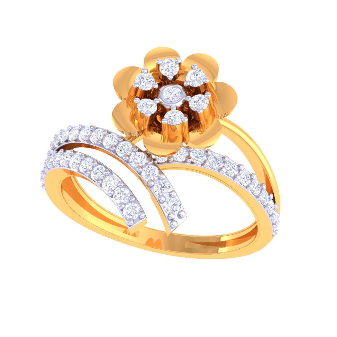 Printable 3D jewelry model of Lady diamond ring 3D Model .c4d .max .obj .3ds .fbx .stl .blend