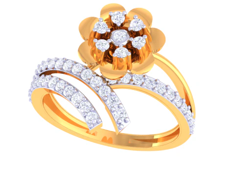 Model biżuterii 3D do druku z diamentowym pierścionkiem Lady Model 3D