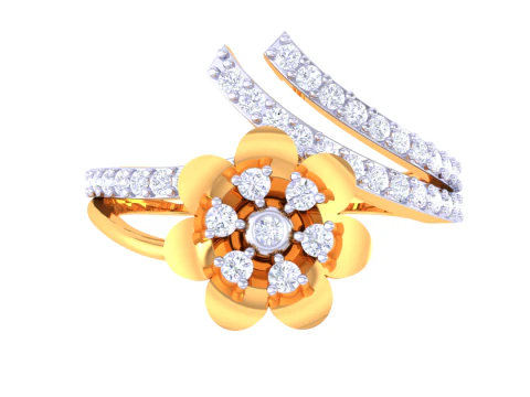 Printable 3D jewelry model of Lady diamond ring 3D Model