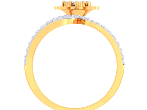 Printable 3D jewelry model of Lady diamond ring 3D Model