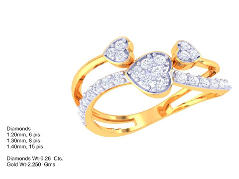 Printable 3D jewelry model of Lady diamond ring 3D 模型