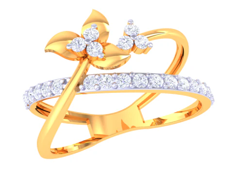 Printable 3D jewelry model of Lady diamond ring 3D Model