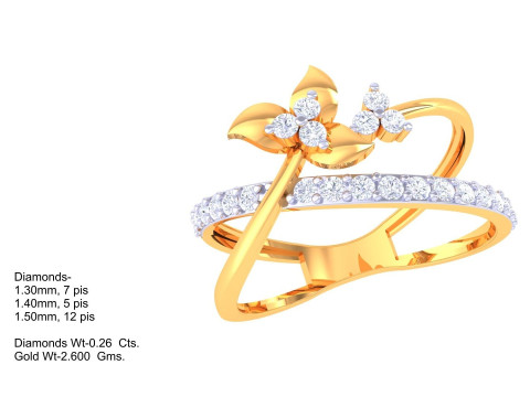 Printable 3D jewelry model of Lady diamond ring Modèle 3D