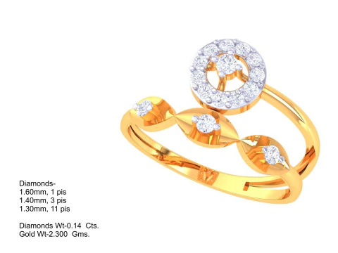 लेडी हीरे की अंगूठी का प्रिंट करने योग्य 3डी आभूषण मॉडल 3D मॉडल