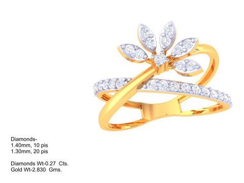 Printable 3D jewelry model of Lady diamond ring 3D Модель