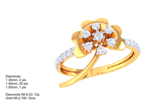 Printable 3D jewelry model of Lady diamond ring 3D मॉडल