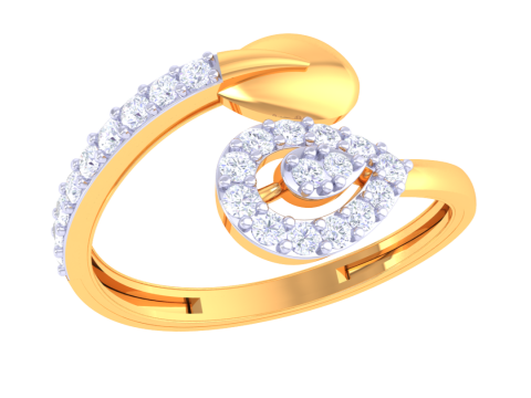 Printable 3D jewelry model of Lady diamond ring 3D मॉडल