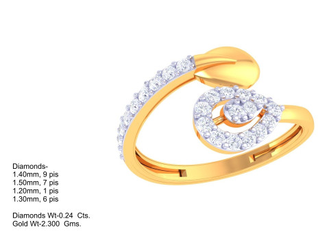 Printable 3D jewelry model of Lady diamond ring 3D Model